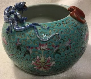 Vintage Republic Period Chinese Porcelain Vase W/dragon And Bat