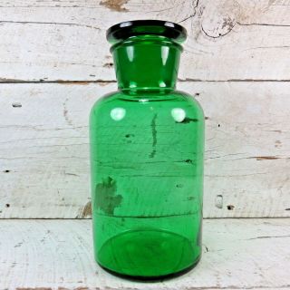 Rare Antique Green 5000ml Large Heavy Glass Jar Apothecary Medicine Pharmacy