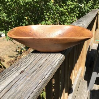 Antique Primitive Hand Hewn Hand Carved Small Wooden Trencher Dough Bread Bowl