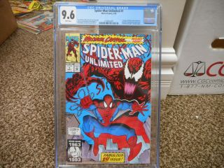 Spiderman Unlimited 1 Cgc 9.  6 Marvel 1993 1st Appearance Shriek Maximum Carnage