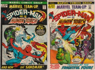 Marvel Team - Up 1 & 2 Vg - 1972 Marvel Comics Spider - Man 1st Misty Knight App