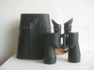 Vtg Wwii U.  S.  Navy Bu Aero Mark 21 Sard Square D 7x50 Binoculars W/leather Case
