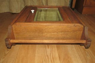 Antique Vintage Wooden Oak Medicine Cabinet Beveled Mirror Towel Bar 1371 2