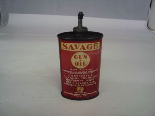 Vintage Savage Gun Oil 3 Oz Oiler Tin Empty Lead Top 239 - Q
