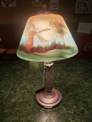 Moe Bridges Reverse Painted Boudoir Lamp
