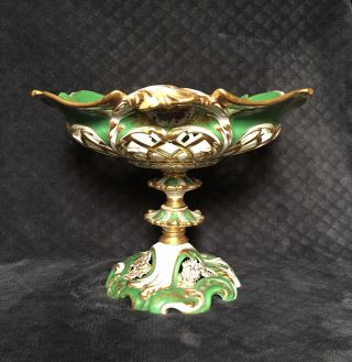 19th Century Sevres Style Old Paris Porcelain Centerpiece Pierced Compote Bowl