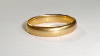 Vintage Solid 14k Yellow Gold 3 Mm Plain Mens/ladies Band Ring,  Size 9
