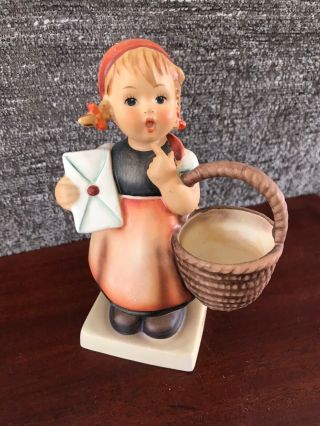 Vintage Goebel Hummel Figurine Meditation Girl With Basket And Letter (cl - 7a)