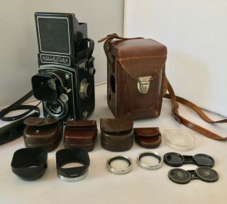 Rolleiflex Tlr Vintage Camera 1:3.  5f=75mm Drp Drgm Franke & Heideche