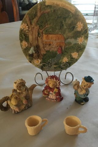Little Red Riding Hood Miniature Resin Tea Set Adorable