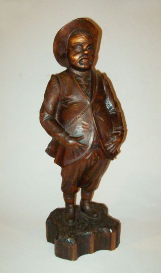 Old Antique Vtg Early 20th C Large 24 " Sancho Panza Wood Carving Figure Very Nic