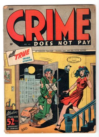 Crime Does Not Pay 43 (gd - 1.  8) Charles Biro Murder Gga Cover 1946