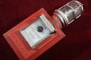 Vintage Antique Gamewell Fire Call Alarm Box Type M 2513 W/light & Cage