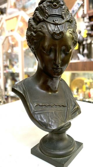 Antique French Bronze Bust Of Marie Anthoinite
