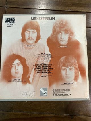 Led Zeppelin Self Titled 1969 LP Vinyl Record Album Atlantic Records SD 8216 2