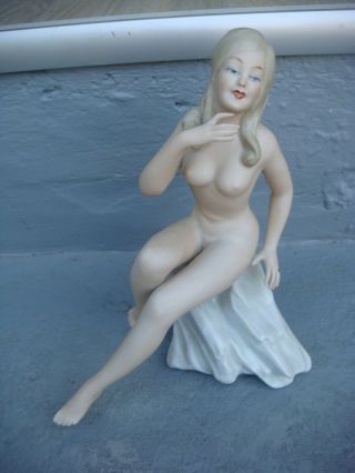 Rrr Rare Antique Wallendorf Nude Girl Porcelain Figurine