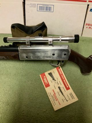 Vintage Crosman 2200 Magnum.  22 Cal Air Rifle W/scope And Paper Work.