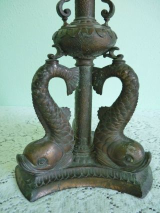 Pairpoint Reverse Painted Ornate Lamp Base Marked W/number