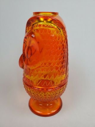Perfect Vintage Viking Orange Owl Candle Fairy Lamp Rare MCM Mid Century Modern 2
