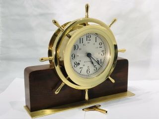 Vintage Usa Seth Thomas Ship’s Brass Bell Striking Clock 7 Jewels Unadjusted