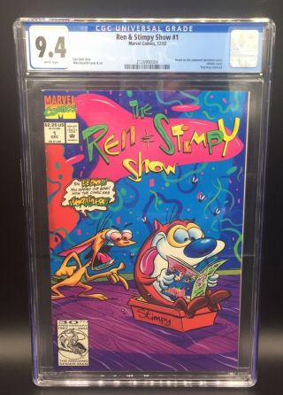 First Issue 1 Ren & Stimpy Show Marvel Comic Cgc 9.  4 White Pages W/ Air Fouler