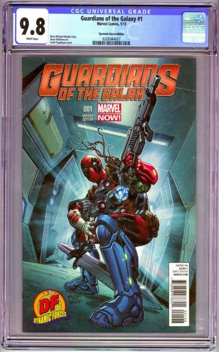 Guardians Of The Galaxy 1 Cgc 9.  8 Dynamic Forces Edition 2013 Deadpool