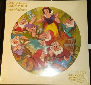 Snow White & The Seven Dwarfs Disney Picture Disc Lp Record Vinyl 1980