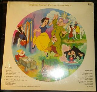 Snow White & the Seven Dwarfs Disney Picture Disc LP Record Vinyl 1980 2