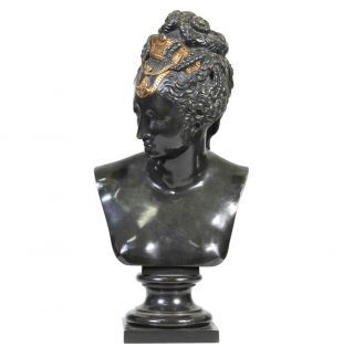 A Fine French 19th Century Gilt Bronze Signed Neoclassical Grand Tour Bust