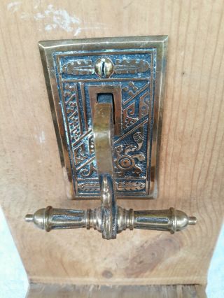 Victorian Eastlake Large Brass Door Bell Vintage Antique Pull Handle