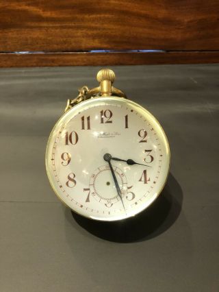 Antique Vintage Muhr & Sons Philadelphia Glass And Brass Ball Clock,  Hanging