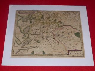[carte Geographique Xviie] Hondius Pais De Saintonge (1630) Vintage La Rochelle