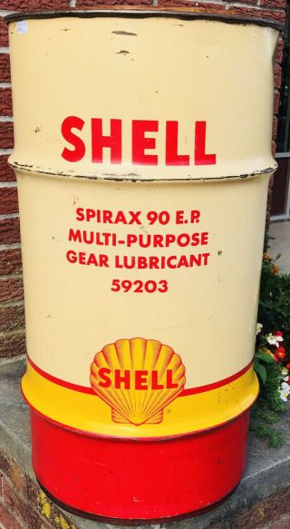 Vintage Very Rare Shell Oil Can Gear Lubricant Multi - Purpose Drum 25gallon?