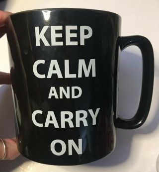 ⭐️ Keep Calm And Carry On The Old Pottery Company - Large Black Cup Mug