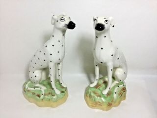 Antique English Staffordshire Spotted Dogs Porcelain Figurines 2
