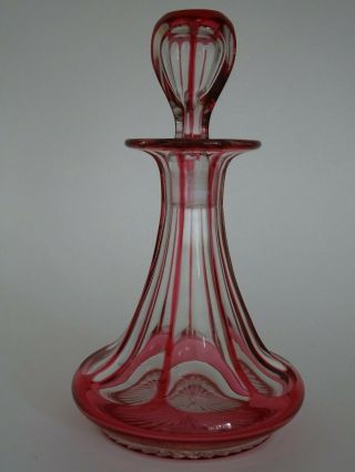 Antique Perfume Bottle Glass Crystal Red Saint Louis France