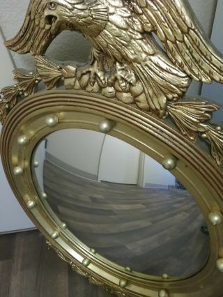 Antique Federal Regency Eagle Bullseye Mirror Large 31 " X 23 " Wood Mirror