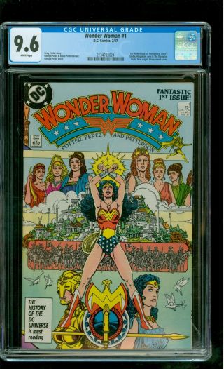 Wonder Woman 1 Cgc 9.  6 Nm,  1st Modern Themyscira George Pérez Cover Dc 1987