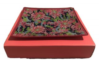 Lilly Pulitzer Glass Catchall Tray In ‘trippin And Sippin’ Print