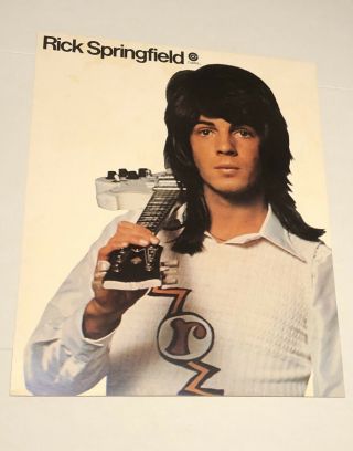 True Vintage 1970s Capitol Records Promo Poster Rick Springfield Rare 21 X 27