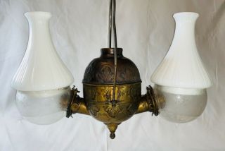 Antique Double Kerosene Lantern Angle Lamp Co.  Of Ny.  All Complete