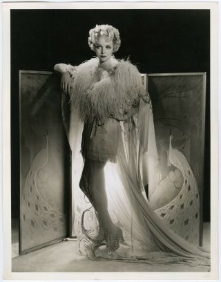 Risqué Art Deco Ziegfeld Girl Virginia Bruce Vintage 1936 Large Bull Photograph