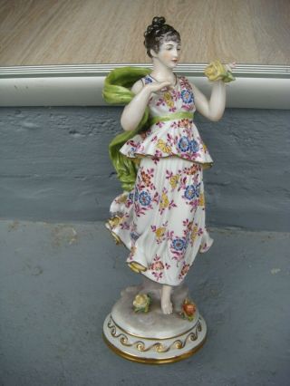 Rrr Rare Antique Germany Porcelain Figurine Woman