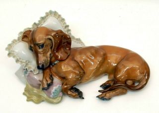 Large Rare Eschenbach Prof.  Theodore Karner Dacshund Weiner Dog Figurine