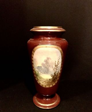 Large 19th Century Sevres Hand Painted Porcelain Vase with Heavy Gilding 3