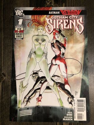 Gotham City Sirens 1 Dc Harley Quinn Catwoman Poison Ivy Cover 2009 1st Print