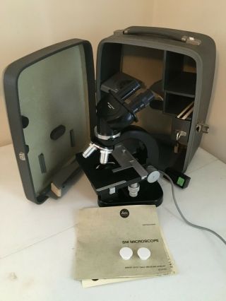 Vtg Ernst Leitz Wetzlar Binocular Microscope W Illuminator In Case