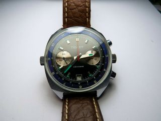 Vintage Poljot 3133 Sturmanskie Russian Mechanical Chronograph Watch With Strap
