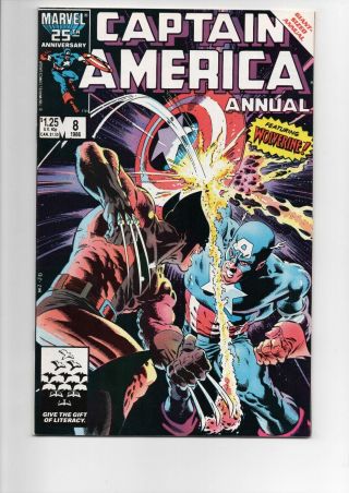 Captain America Annual 8 Comic From 1986 In Nm 9.  4.  Wolverine.  Only $9.  95