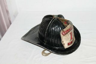 Vintage Cairns Brothers Aluminum Fire Helmet Leather Shield Belleville